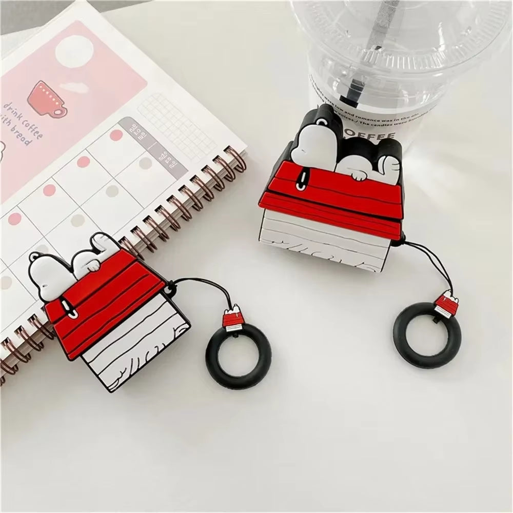 NEW  Snoopy Earphone Case for Airpods Pro 1 2 3 Cartoon Silicone Wireless Bluetooth Earbuds Protective Cover with Lanyard