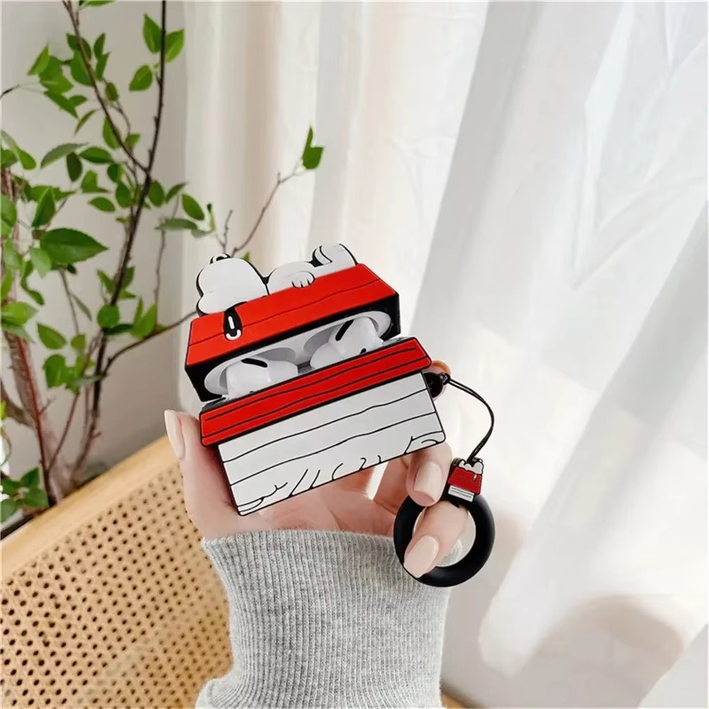 NEW  Snoopy Earphone Case for Airpods Pro 1 2 3 Cartoon Silicone Wireless Bluetooth Earbuds Protective Cover with Lanyard